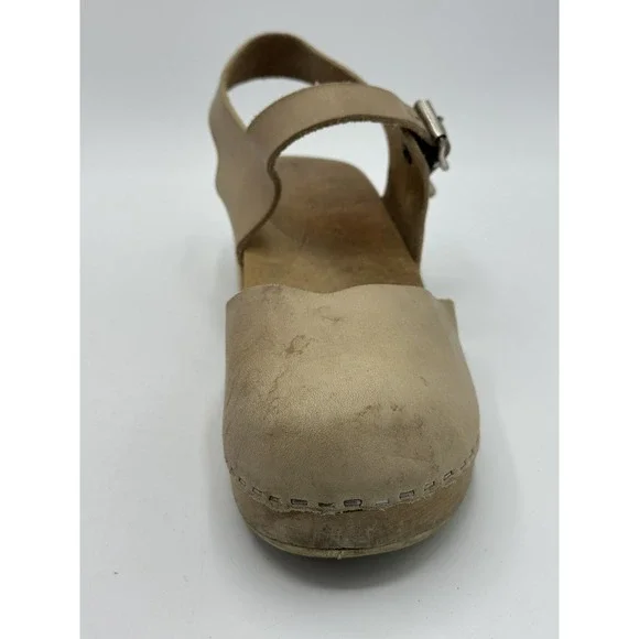 Lotta's Clogs Womens Size 36 Tan Leather Close Toe Slip On Boho Cottage Core New - Picture 9 of 14
